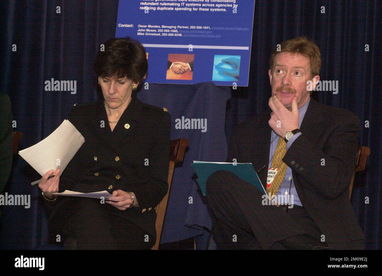 Vice Amministratore Linda Fisher a e-Gov Presentation , Environmental Protection Agency Foto Stock