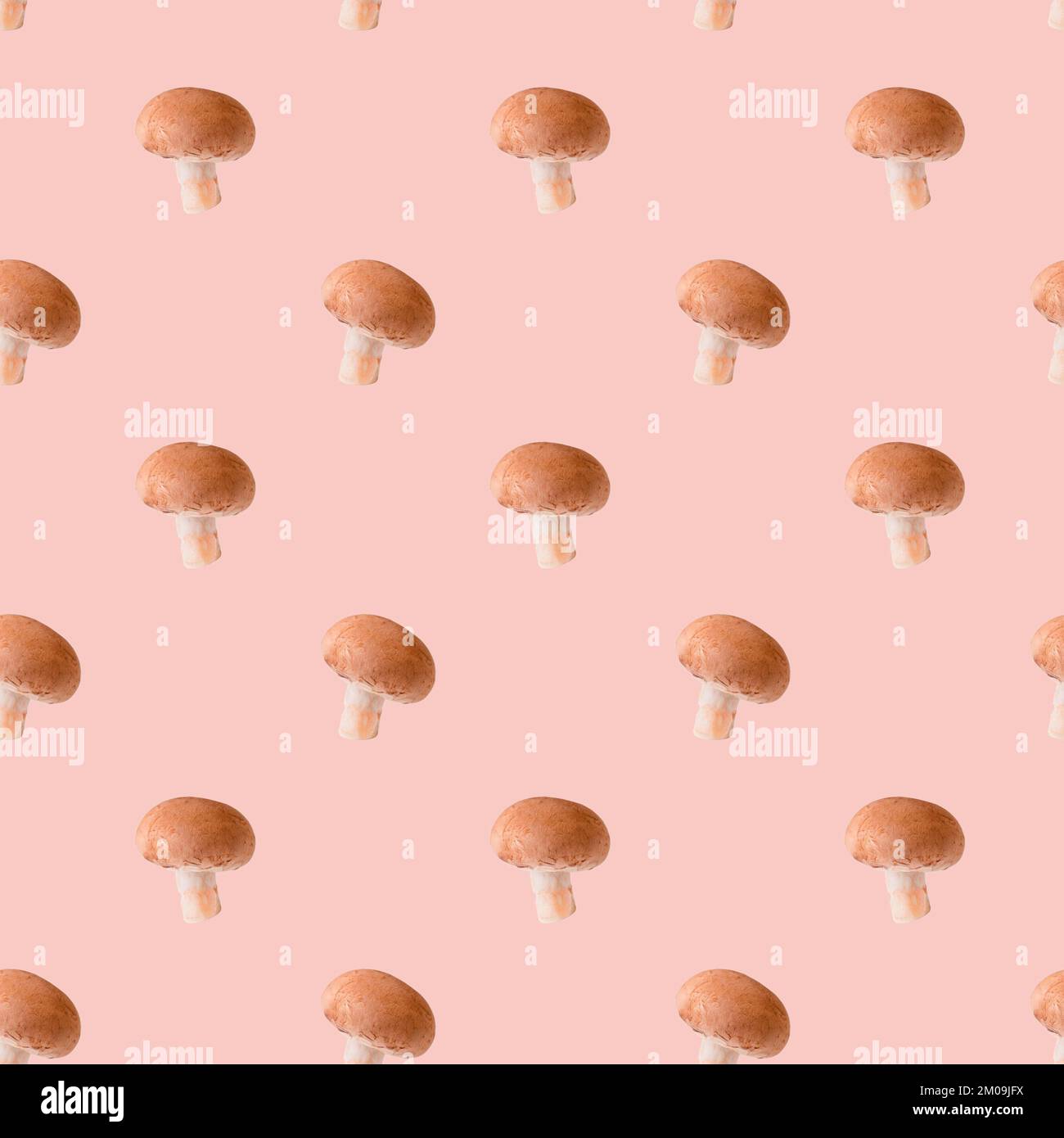 Motivo a fungo senza cuciture su sfondo beige Foto Stock