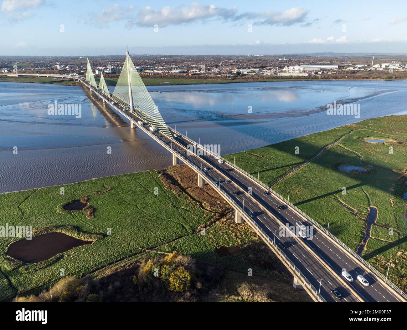 Mersey Gateway Bridge Foto Stock