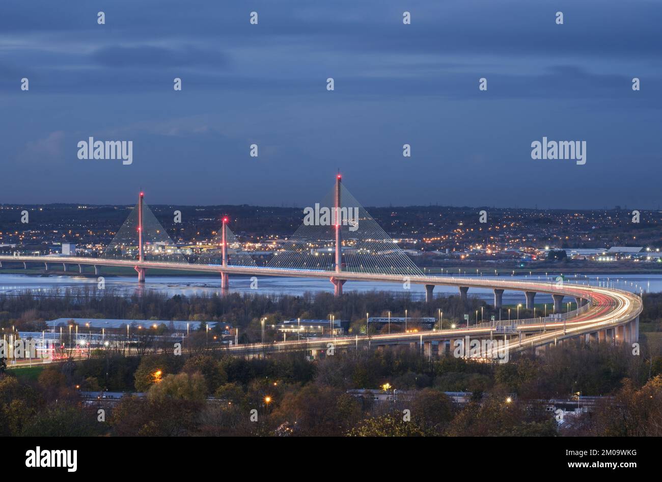 Mersey Gateway Bridge Foto Stock