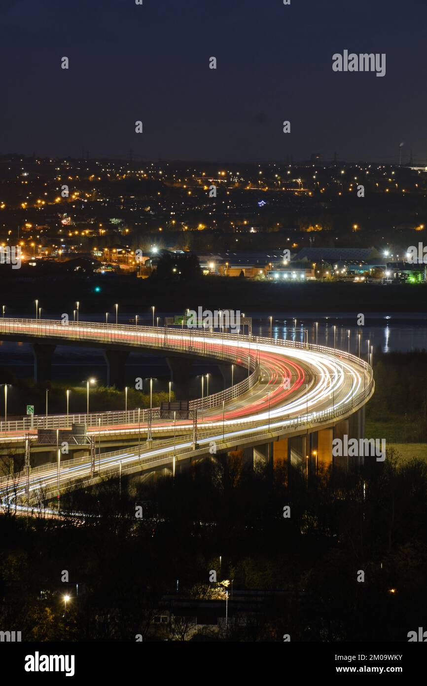 A533 Mersey Gateway flyover vicino Runcorn, Cheshire Foto Stock