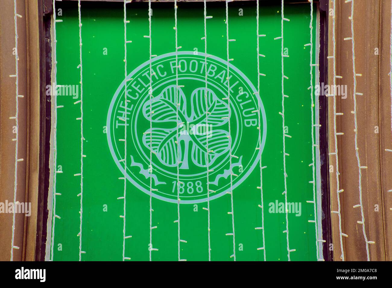 celtic calcio club logo luci di natale Foto Stock celtic calcio club logo luci di natale Foto Stock