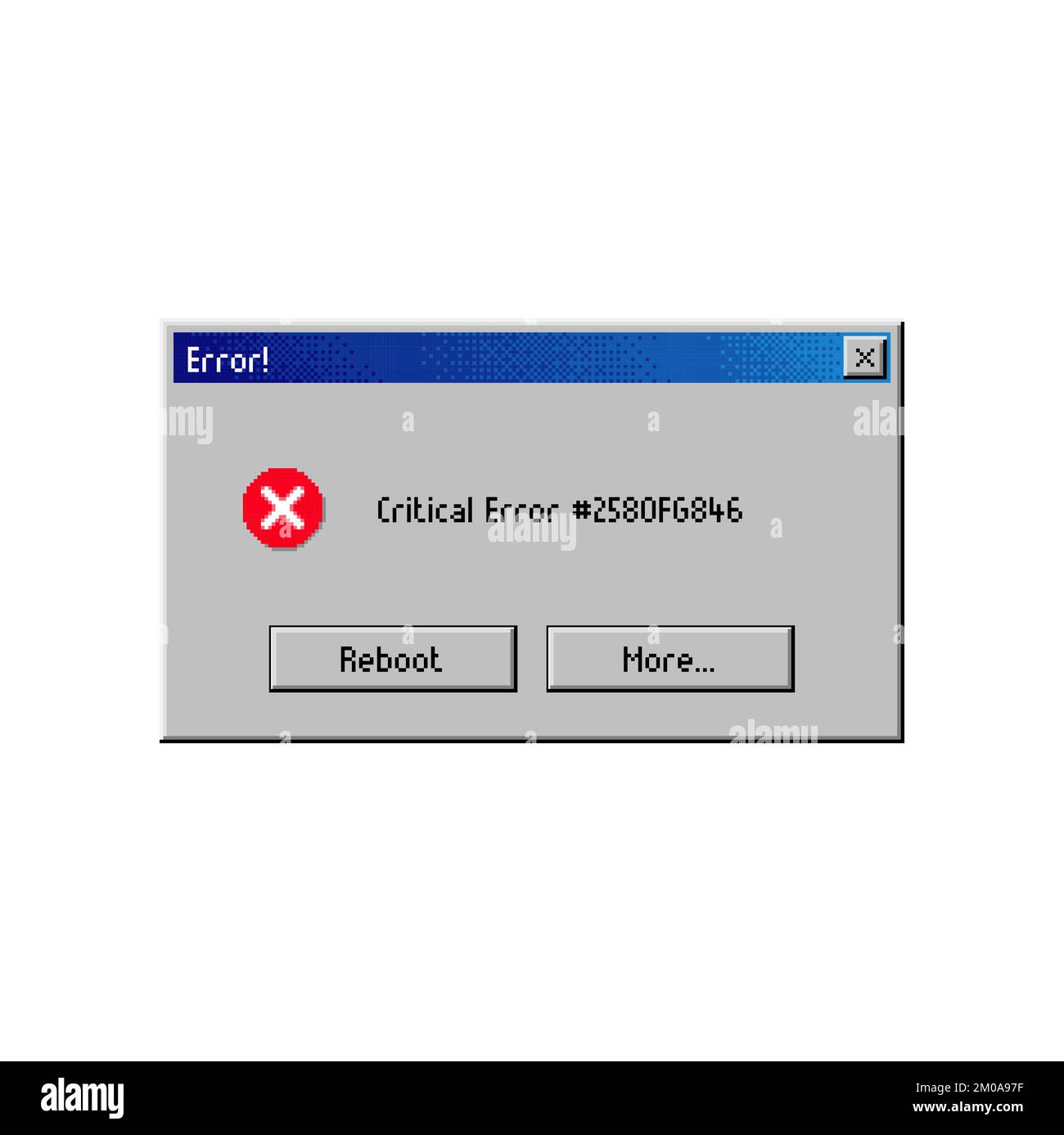 Finestra dei messaggi di errore critico, avviso a comparsa del PC in caso di errore del sistema del computer, notifica vettoriale. Finestra popup di errore critico con pulsante di riavvio per l'esecuzione del computer o l'installazione non riuscita Illustrazione Vettoriale