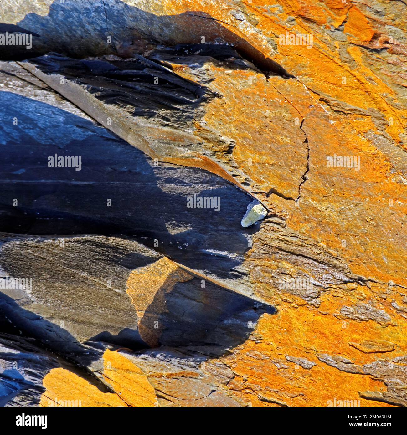 Colore astratto Fotografia della roccia costiera l'immagine è un colore astratto con uno stile quasi impressionista, contenente disegni e texture rocciose Foto Stock