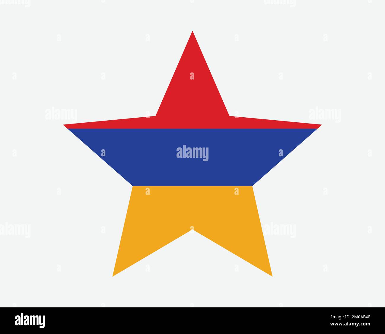 Bandiera Armenia Star. Bandiera armena a forma di stella. Country National Banner icona simbolo vettore 2D Flat Illustrazione grafica Illustrazione Vettoriale
