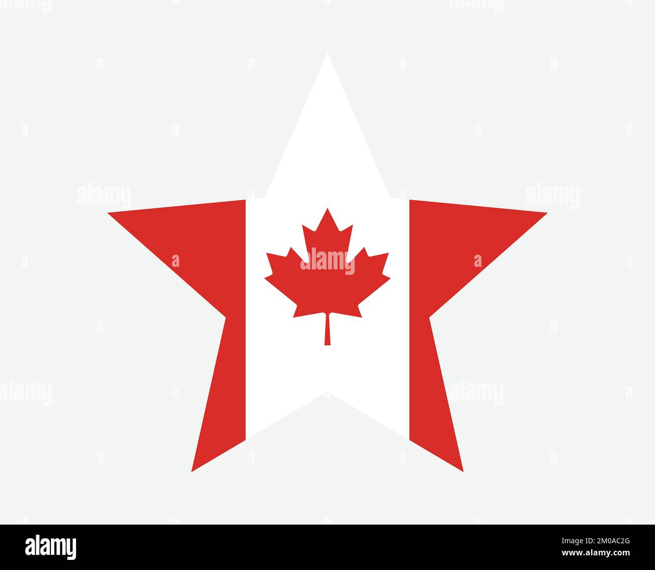 Bandiera canadese. Bandiera canadese a forma di stella. Country National Banner icona simbolo vettore 2D Flat Illustrazione grafica Illustrazione Vettoriale