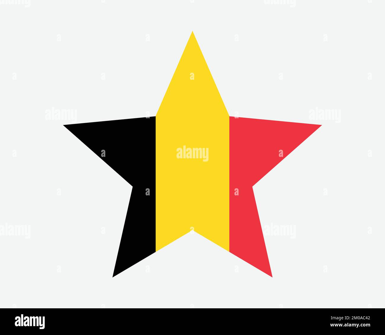 Bandiera belga. Bandiera belga a forma di stella. Country National Banner icona simbolo vettore 2D Flat Illustrazione grafica Illustrazione Vettoriale