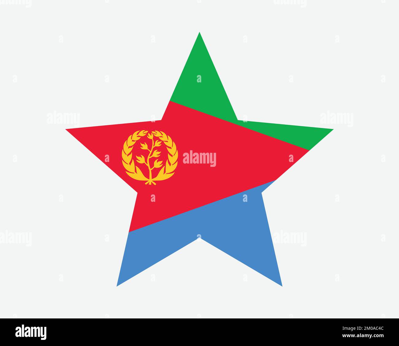 Bandiera Eritrea Star. Bandiera Eritrea a forma di stella. Country National Banner icona simbolo Vector Flat Illustrazione grafica Illustrazione Vettoriale