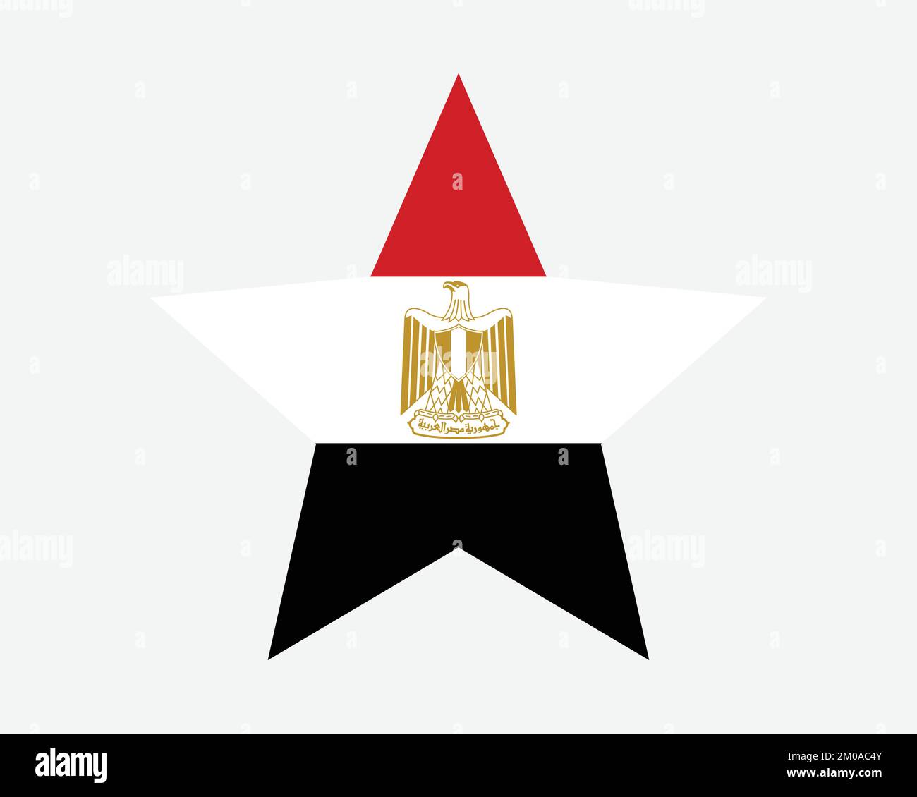 Bandiera Egypt Star. Bandiera egiziana a forma di stella. Country National Banner icona simbolo Vector Flat Illustrazione grafica Illustrazione Vettoriale