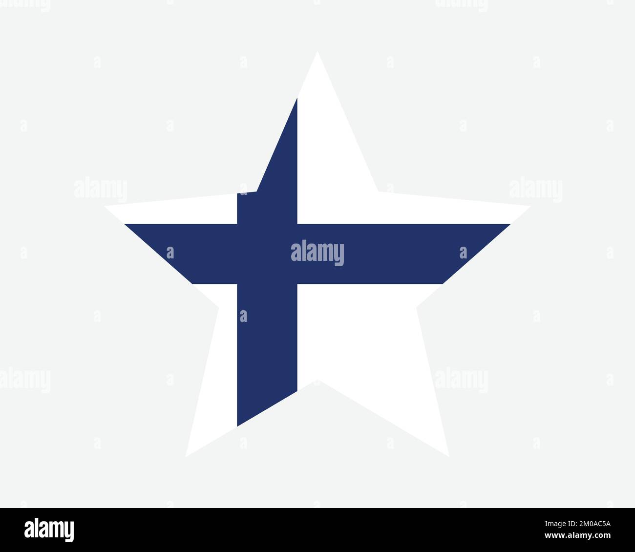 Bandiera della Finlandia. Bandiera finlandese a forma di stella. Repubblica di Finlandia Paese National Banner icona simbolo Vector Flat Illustrazione grafica Illustrazione Vettoriale