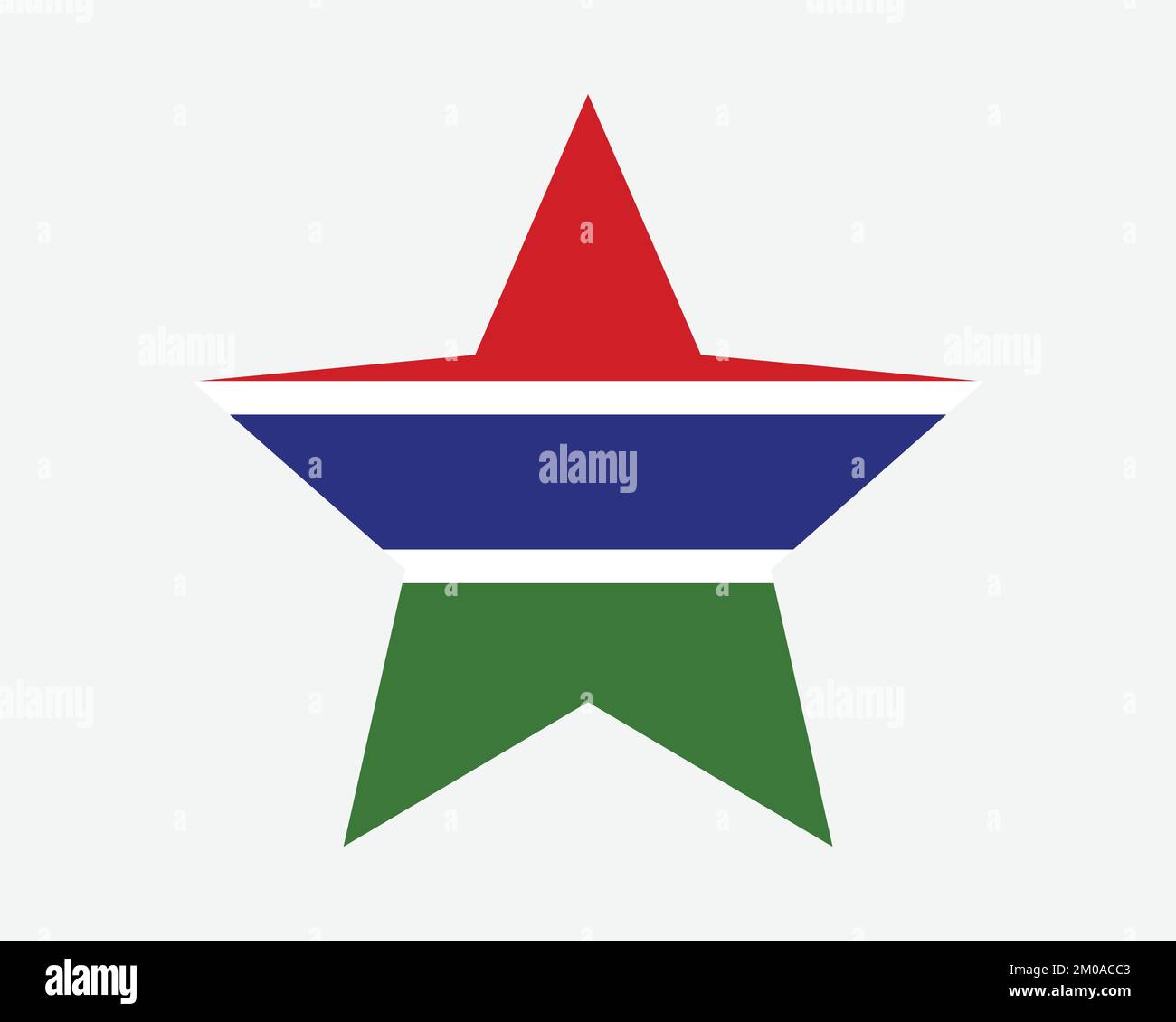 Bandiera Gambia. Bandiera a forma di stella gambiana. Country National Banner icona simbolo Vector Flat Illustrazione grafica Illustrazione Vettoriale