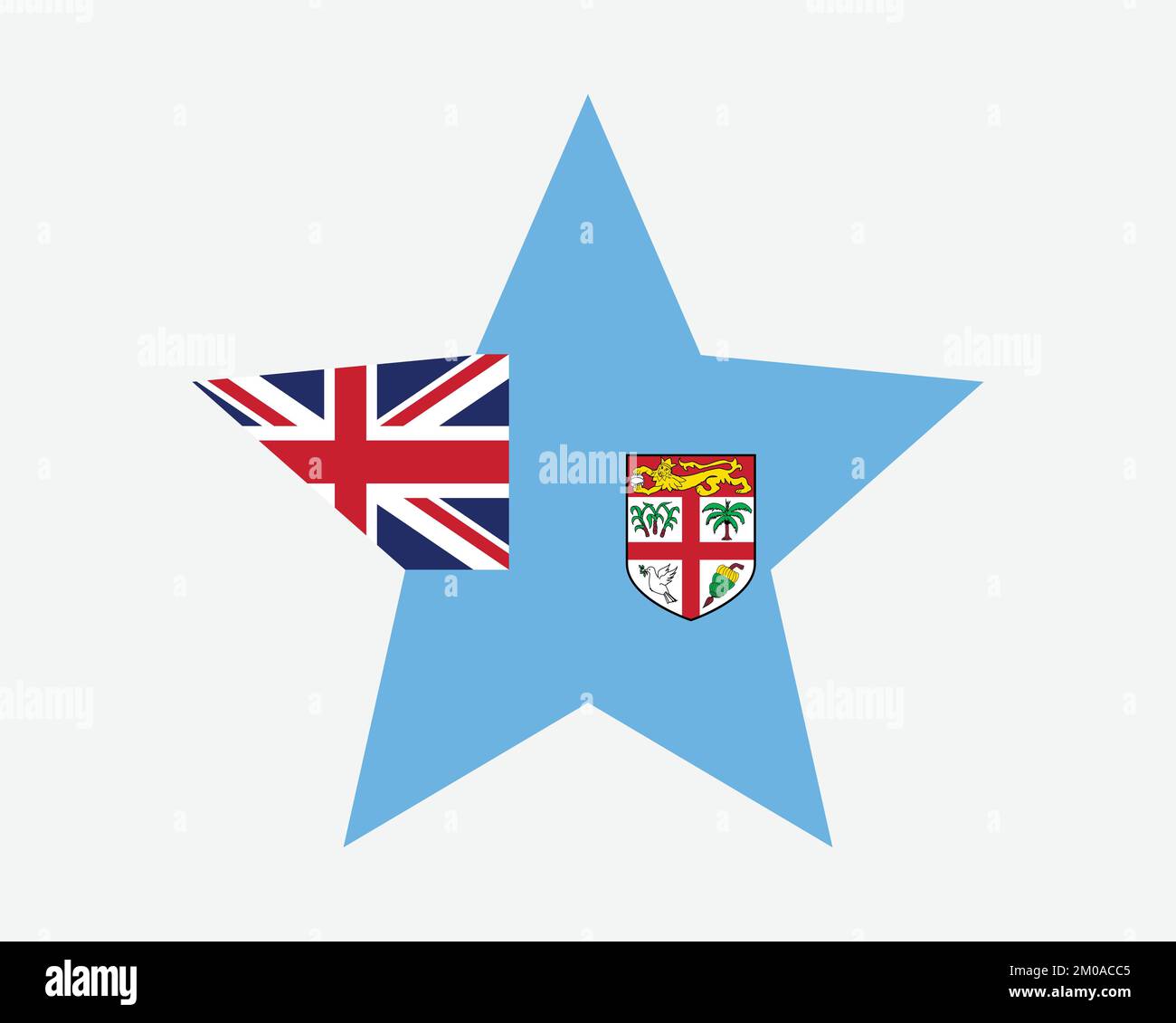 Fiji Star Flag. Fijian Star Shape Flag. Repubblica delle Fiji Paese National Banner icona simbolo vettoriale piatto Illustrazione grafica Illustrazione Vettoriale