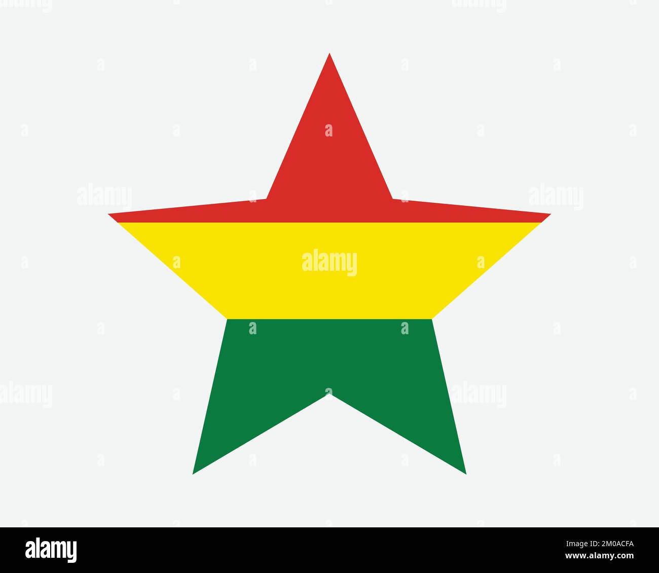 Bandiera della Bolivia. Bandiera boliviana a forma di stella. Country National Banner icona simbolo vettore 2D Flat Illustrazione grafica Illustrazione Vettoriale