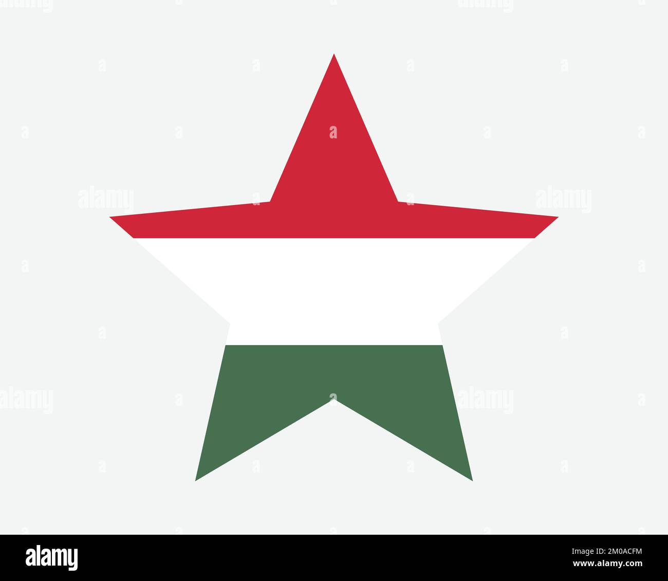 Bandiera ungherese. Bandiera ungherese a forma di stella. Country National Banner icona simbolo Vector Flat Illustrazione grafica Illustrazione Vettoriale