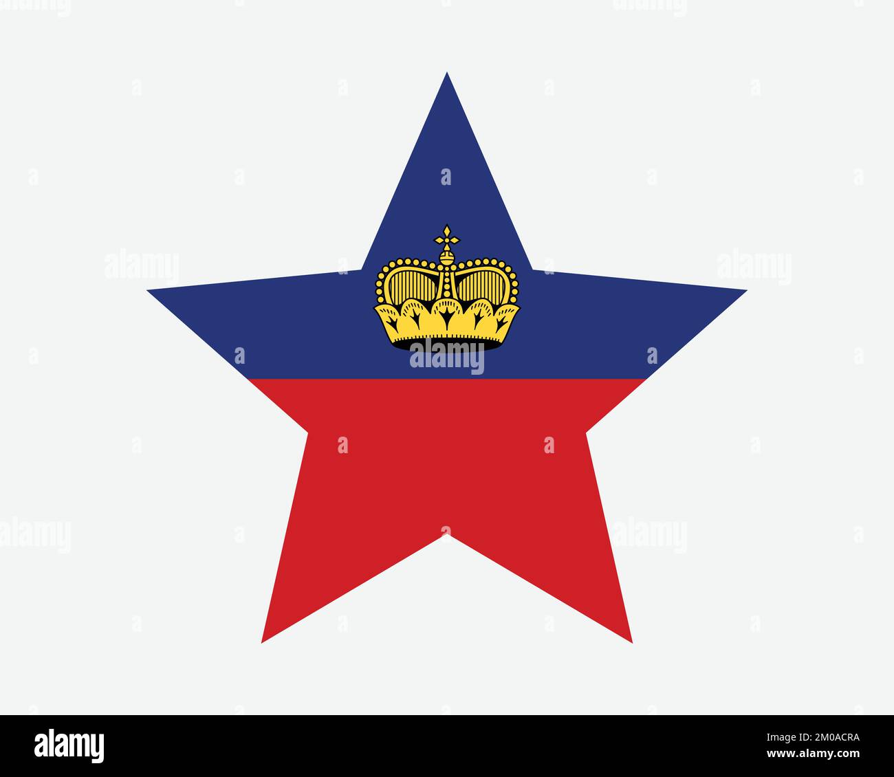 Bandiera del Liechtenstein. Bandiera a forma di stella del Liechtenstein. Country National Banner icona simbolo Vector Flat Illustrazione grafica Illustrazione Vettoriale