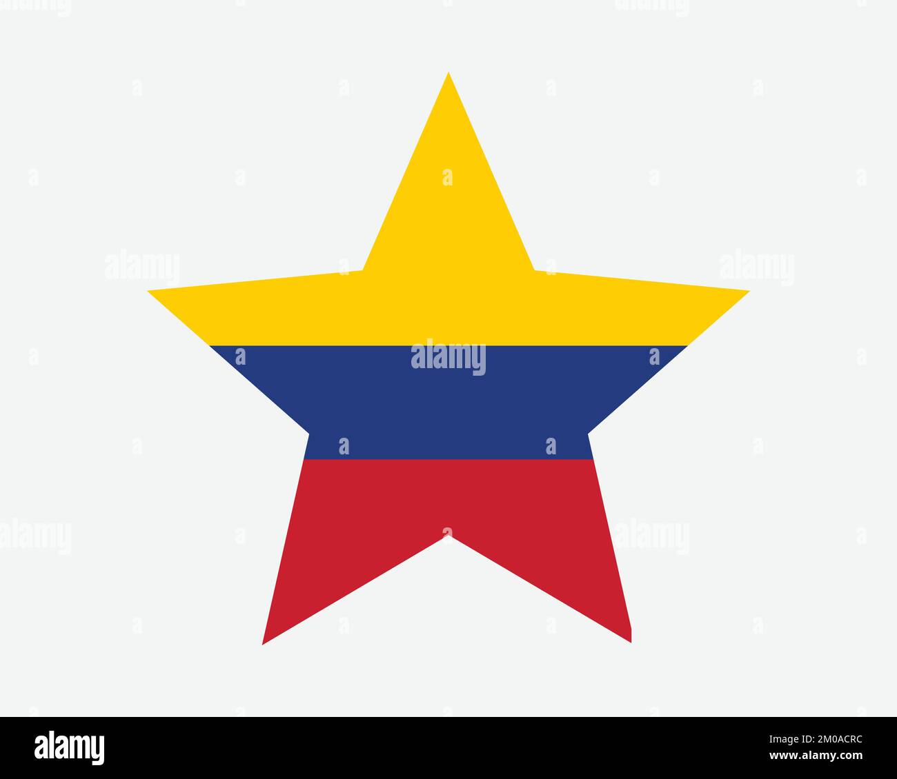 Colombia bandiera della Stella. Stella colombiana Bandiera forma. Country National Banner icona simbolo vettore 2D Flat Illustrazione grafica Illustrazione Vettoriale