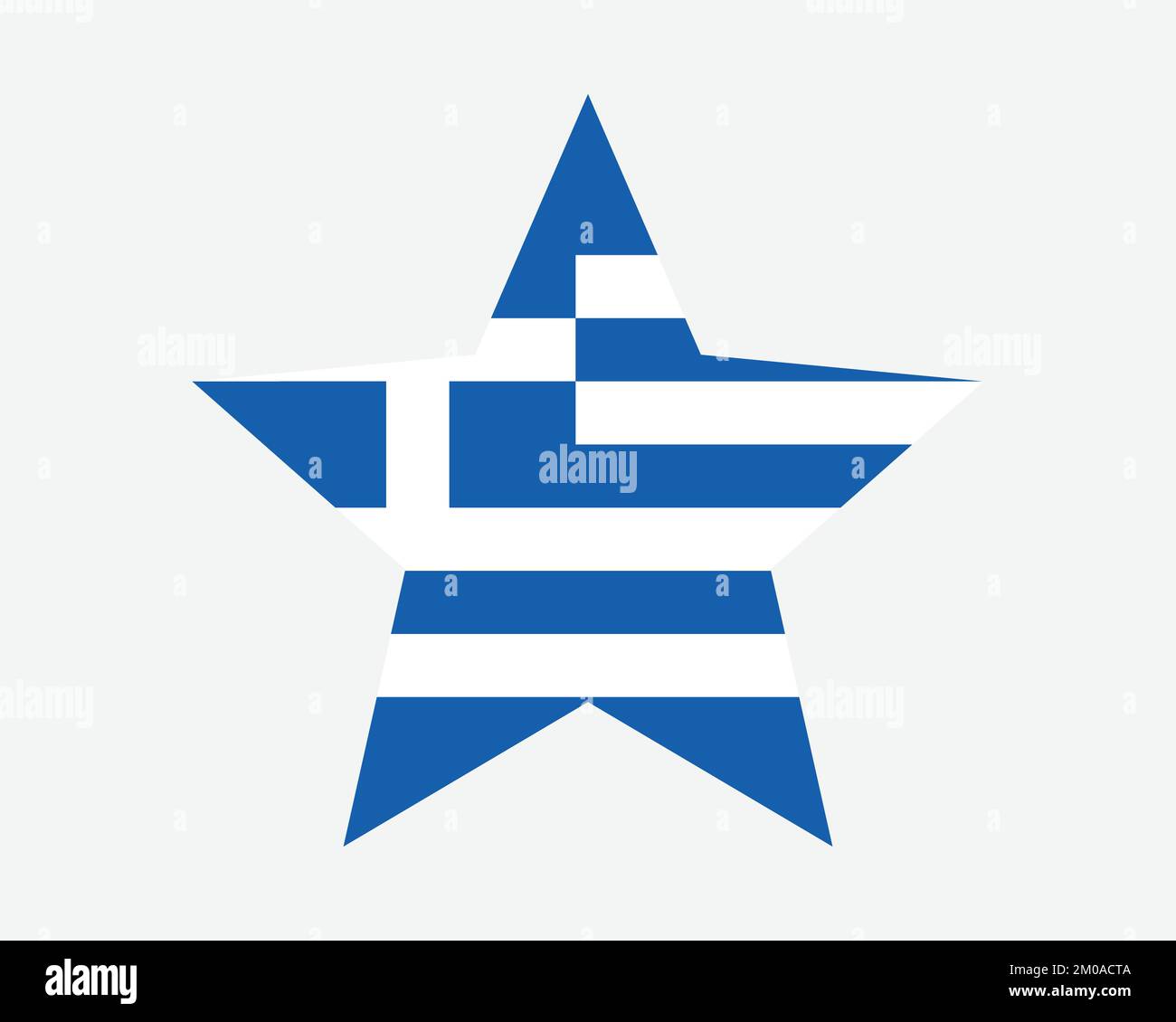 Bandiera greca. Bandiera greca a forma di stella. Repubblica ellenica Paese National Banner icona simbolo Vector Flat Illustrazione grafica Illustrazione Vettoriale