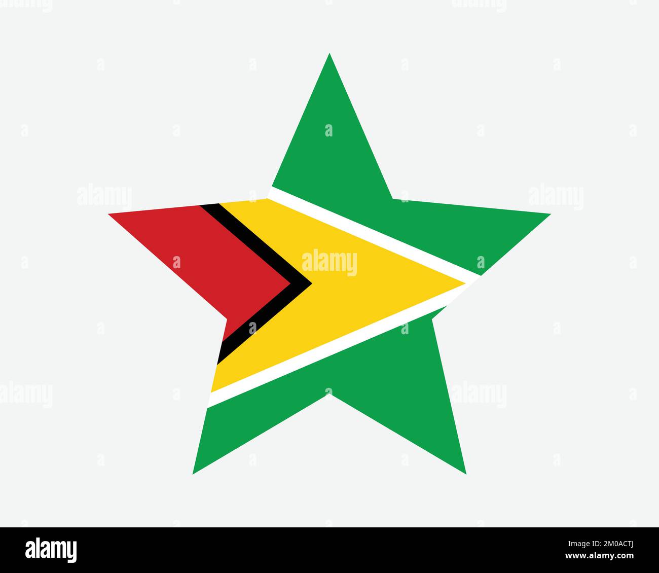 Bandiera Guyana Star. Bandiera Guyanese a forma di stella. Country National Banner icona simbolo Vector Flat Illustrazione grafica Illustrazione Vettoriale