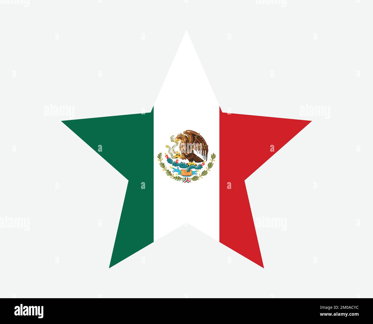 Bandiera messicana. Bandiera messicana a forma di stella. Mexicanos Country National Banner icona simbolo vettoriale piatto Illustrazione grafica Illustrazione Vettoriale