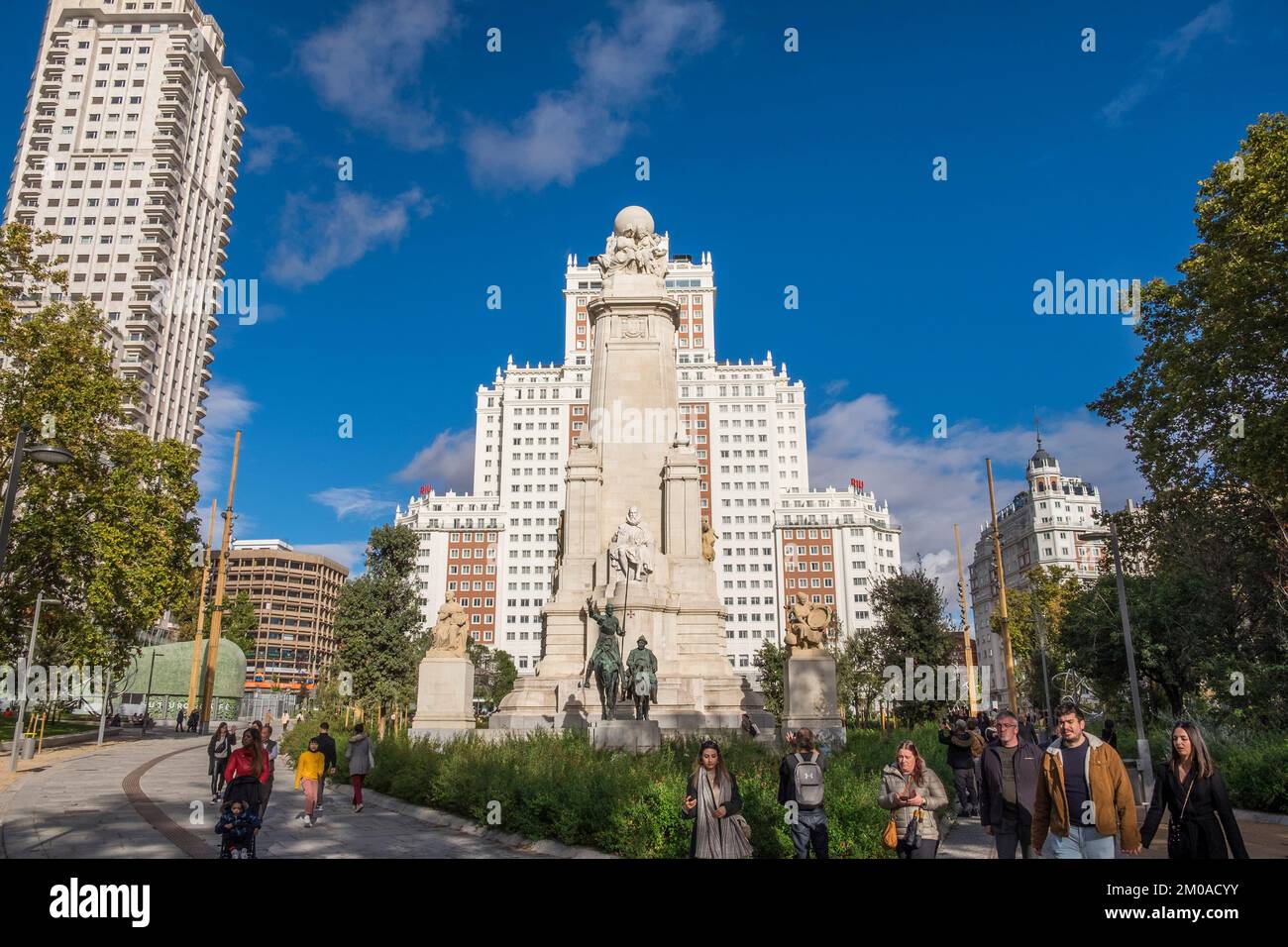 Spagna, Madrid, Plaza de España Foto Stock