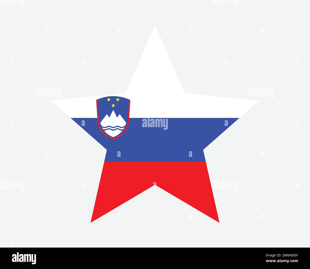 Bandiera Slovenia Stella. Bandiera slovena a forma di stella. Sloveno Paese Nazionale Banner icona simbolo Vector Flat Illustrazione grafica Illustrazione Vettoriale