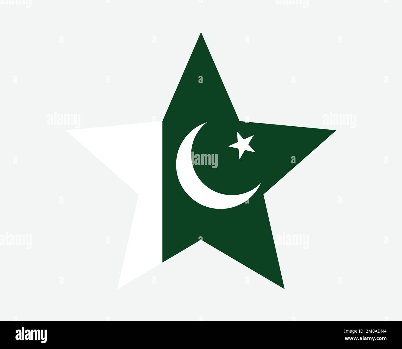 Bandiera stellare del Pakistan. Bandiera pakistana a forma di stella. Pakistan Paese Nazionale Banner icona simbolo Vector Flat Illustrazione grafica Illustrazione Vettoriale