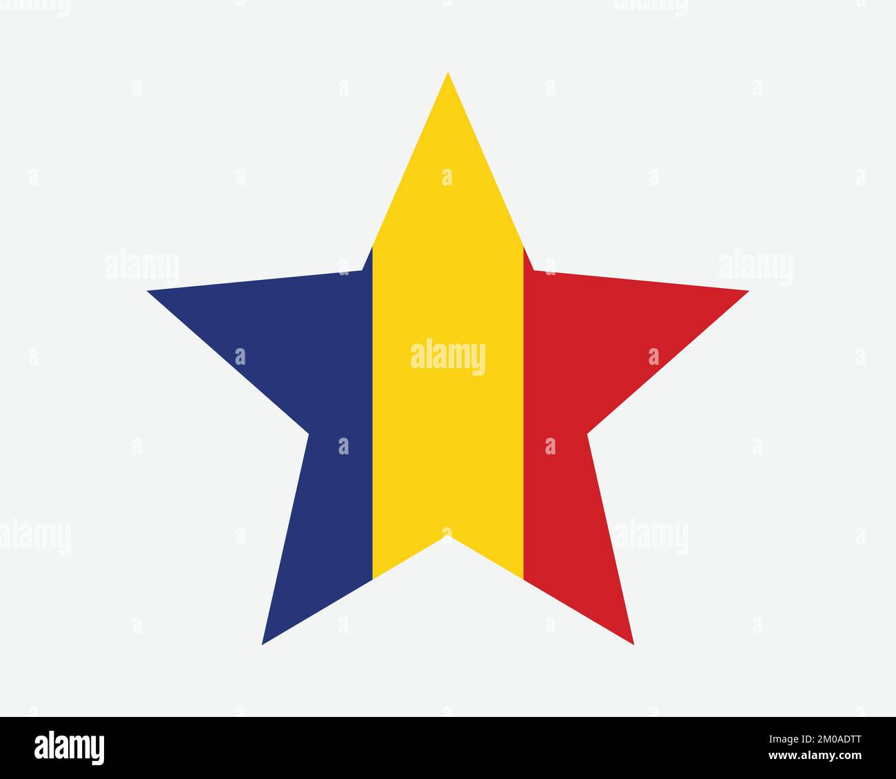 Bandiera della Romania. Bandiera romena a forma di stella. Country National Banner icona simbolo Vector Flat Illustrazione grafica Illustrazione Vettoriale
