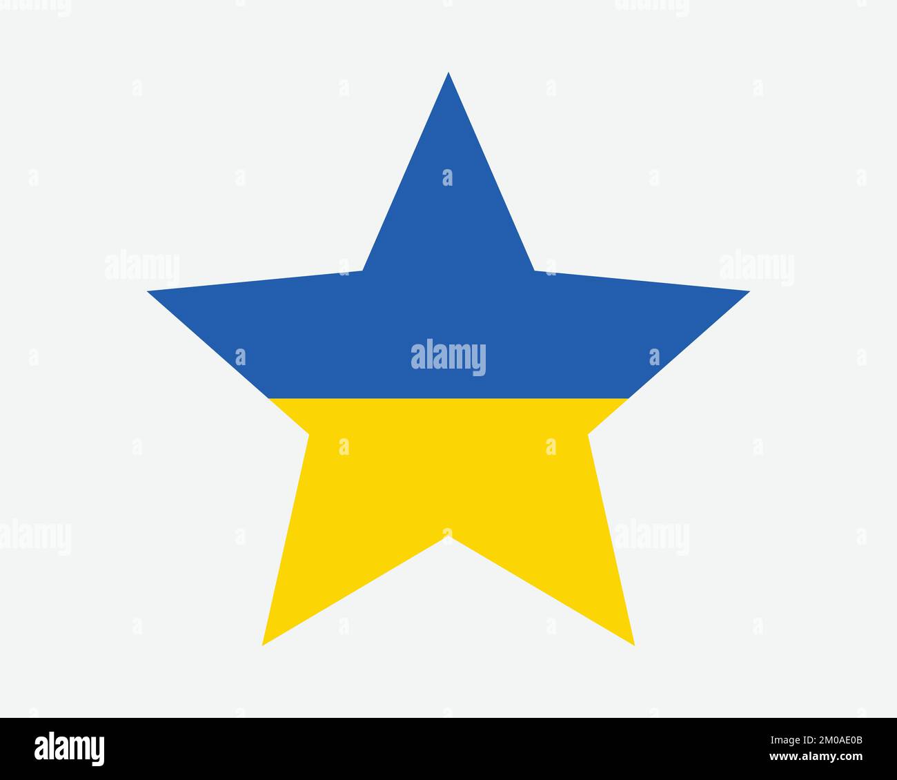 Bandiera Ucraina. Bandiera Ucraina a forma di stella. Country National Banner icona simbolo Vector Flat Illustrazione grafica Illustrazione Vettoriale
