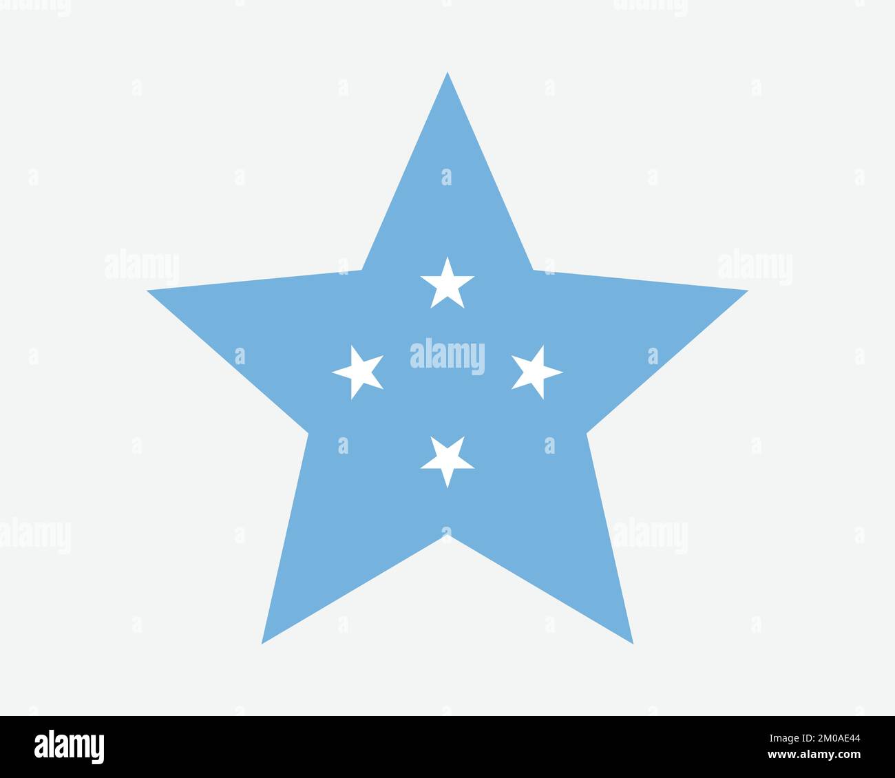 Micronesia Star Flag. Bandiera a forma di stella micronesiana. FSM Country National Banner icona simbolo Vector Flat Illustrazione grafica Illustrazione Vettoriale