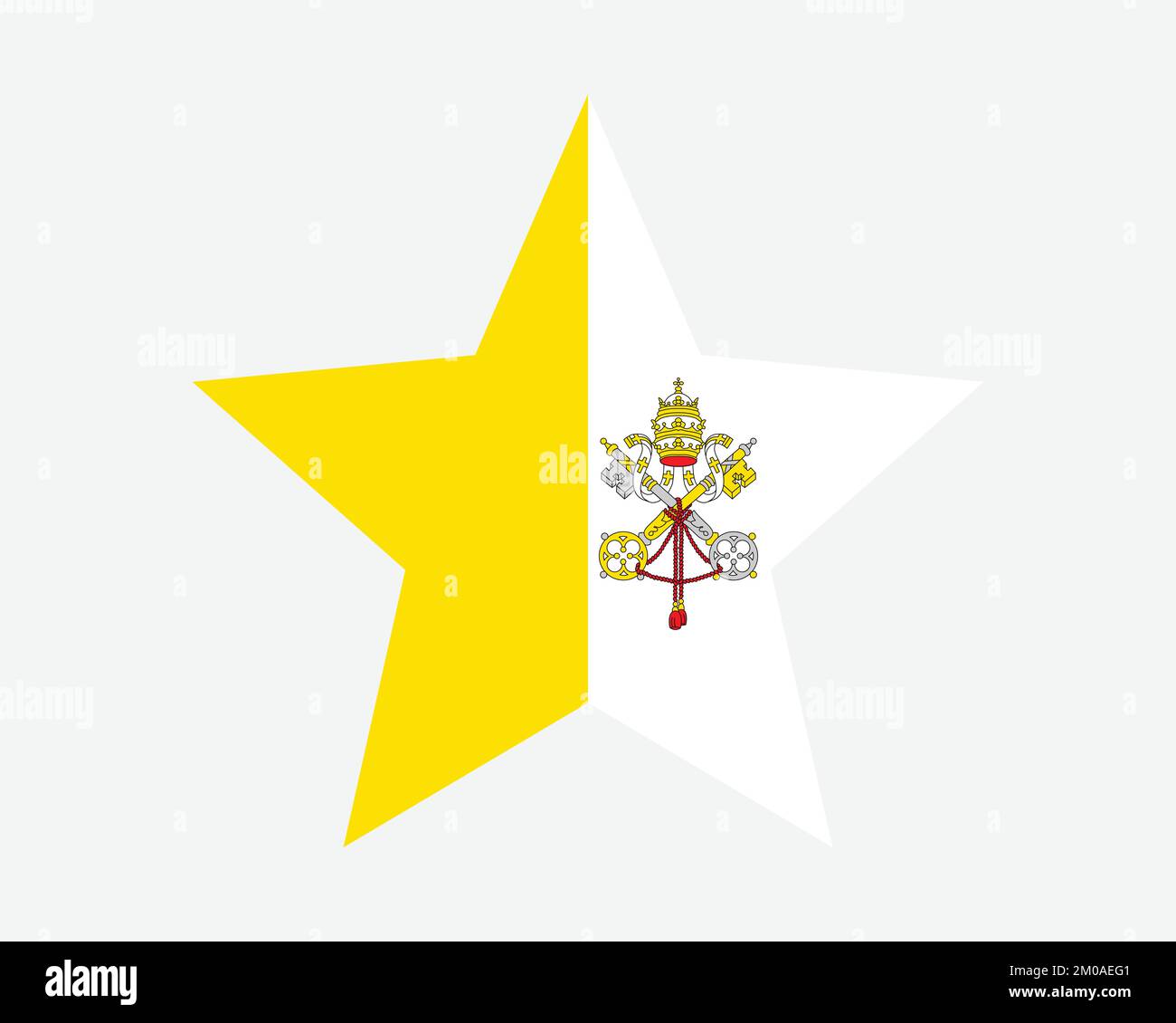 Bandiera della Città del Vaticano. Bandiera a forma di stella della Santa sede. Country National Banner icona simbolo Vector Flat Illustrazione grafica Illustrazione Vettoriale
