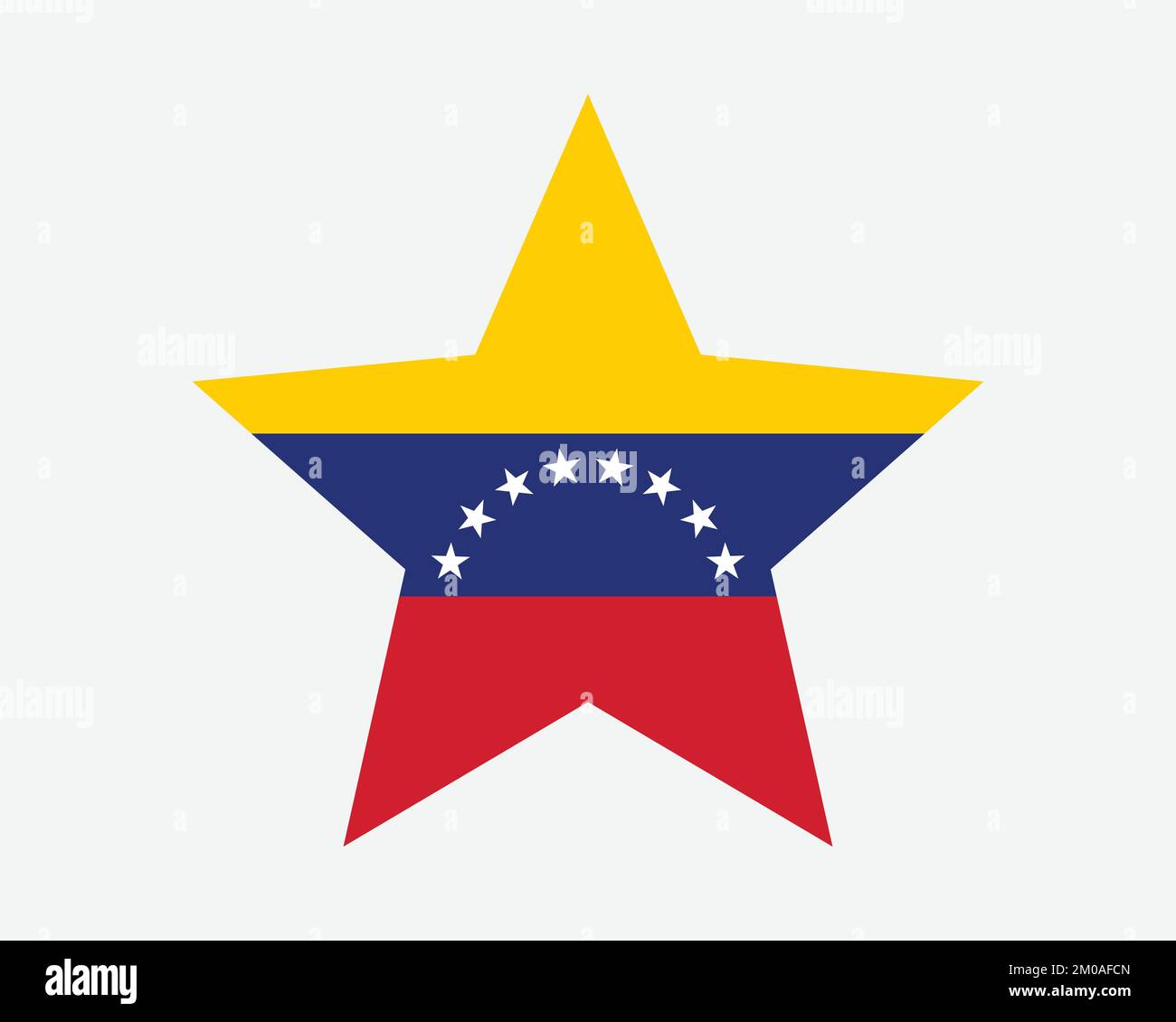 Bandiera del Venezuela. Bandiera venezuelana a forma di stella. Country National Banner icona simbolo Vector Flat Illustrazione grafica Illustrazione Vettoriale