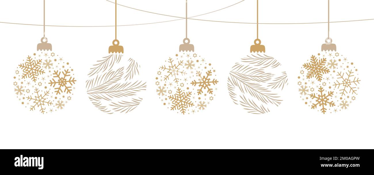 allegra cartolina di natale con decorazione della sfera appesa Illustrazione Vettoriale