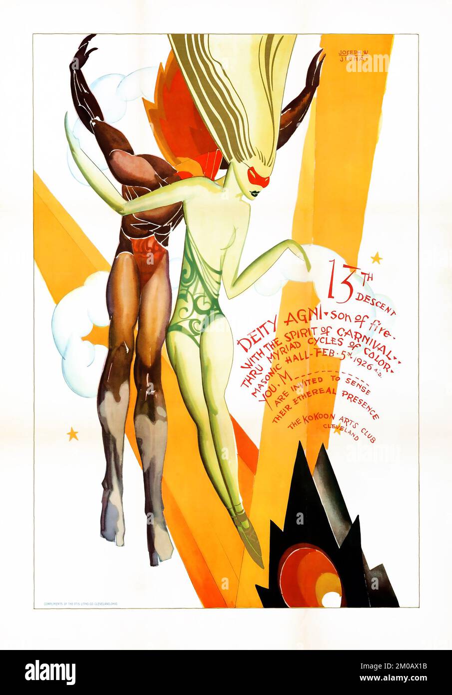 Kokoon Arts Club Masque Ball di Joseph W. Jicha (1926). Poster dell'evento vintage Foto Stock