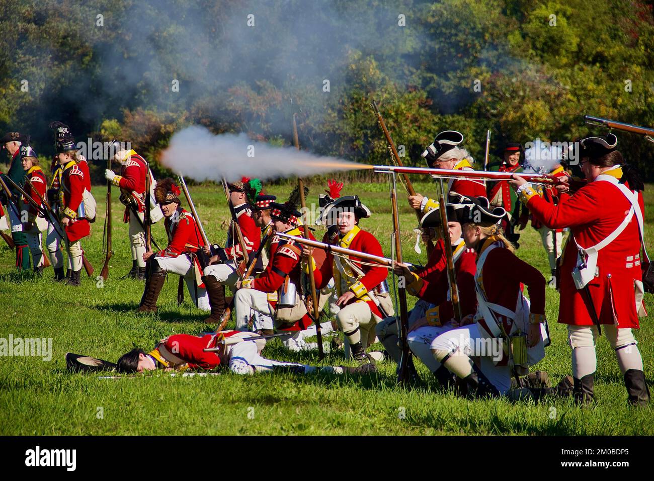 Reenactment della Guerra rivoluzionaria Newbury, ma, ottobre 2022 Foto Stock