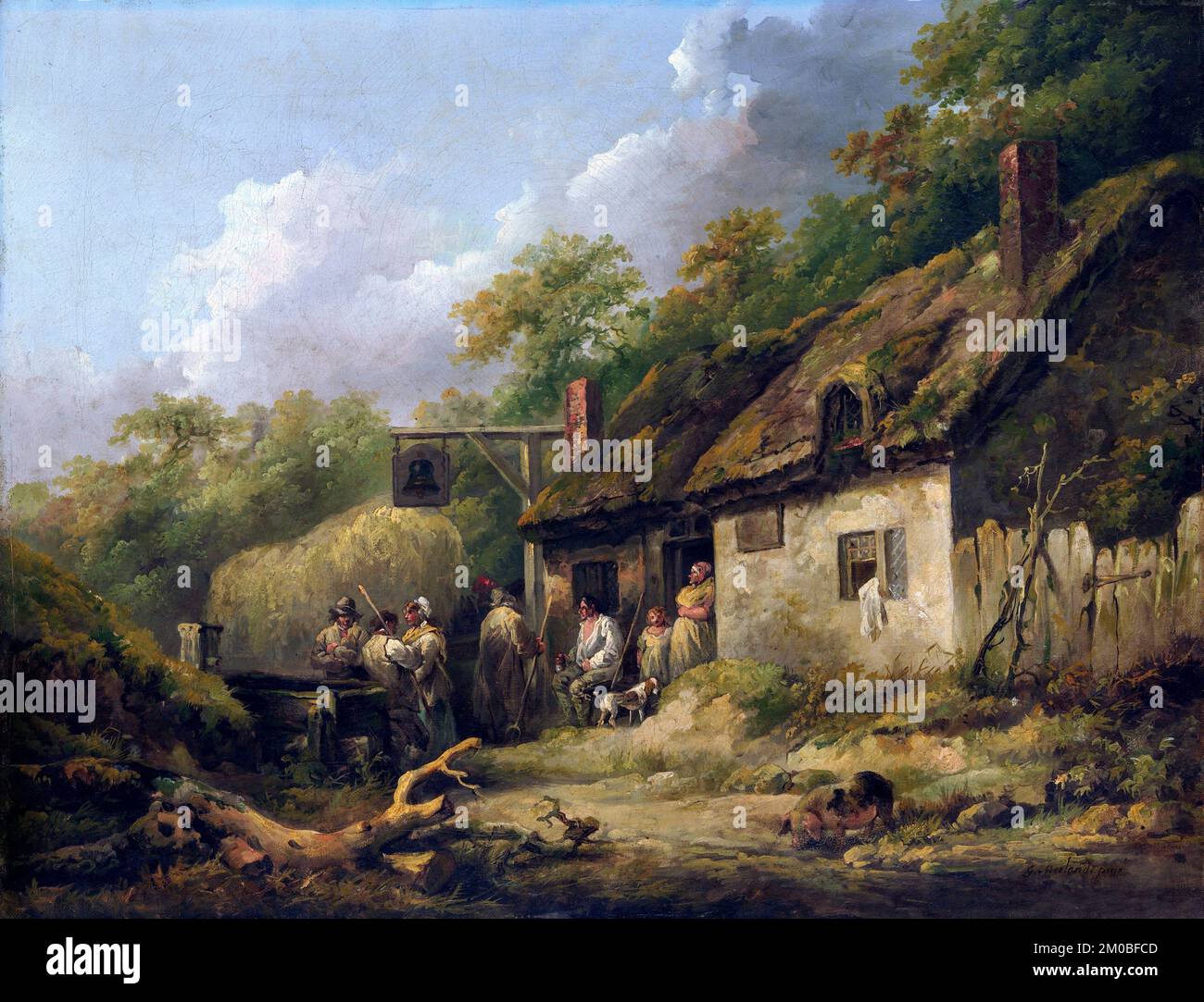 The Bell Inn dall'artista inglese, George Morland (1763-1804), olio su tela, fine 1780s Foto Stock