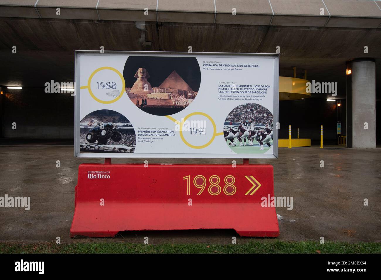1988 - 1991 Storia dello Stadio Olimpico a Montreal, Quebec, Canada Foto Stock