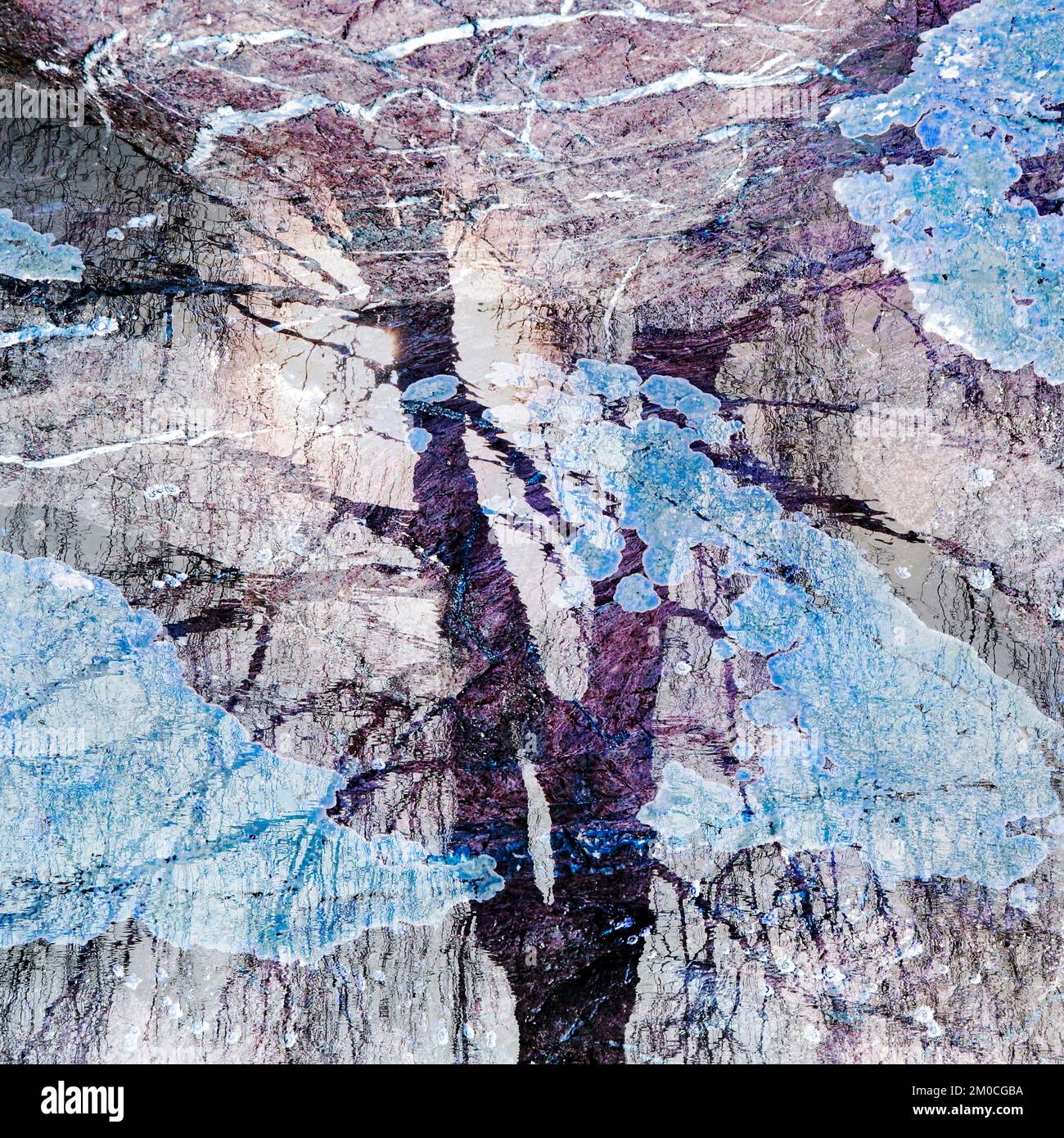 Abstract fotografia a colori della roccia costiere l immagine è un abstract di colore con un vicino impressionismo stile, contenente i modelli di roccia e texture. Foto Stock