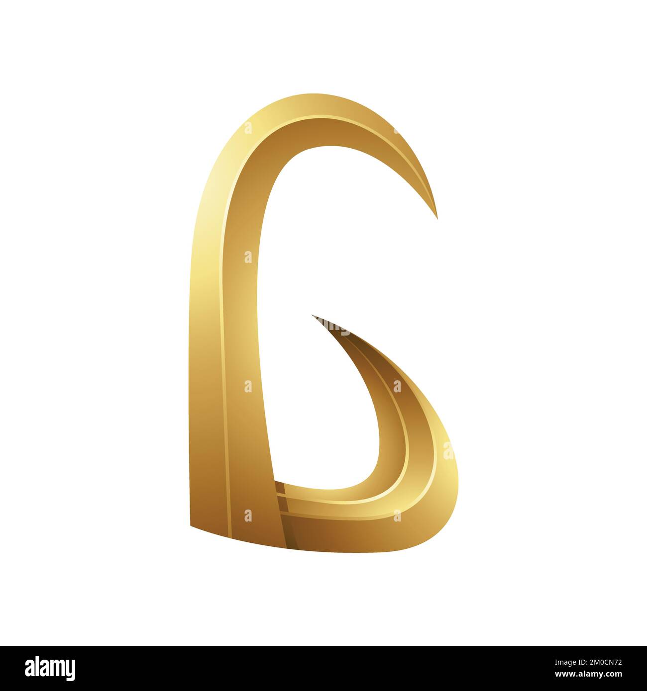 Lettera G tipo Corno d'Oro su sfondo bianco Illustrazione Vettoriale