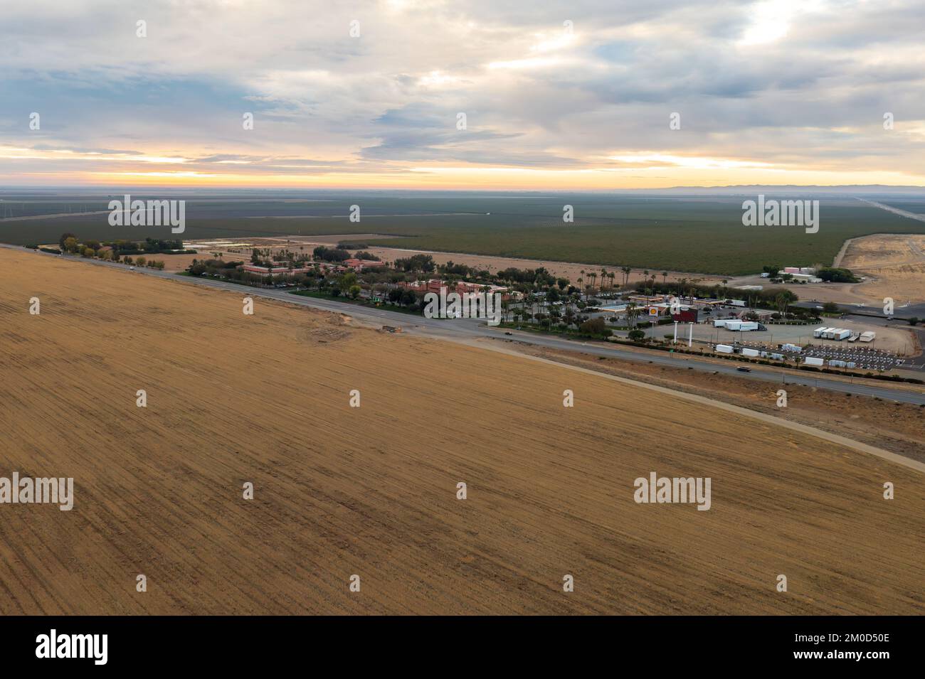 Vista aerea dell'Harris Ranch Inn and Restaurant a Coalinga, California Foto Stock