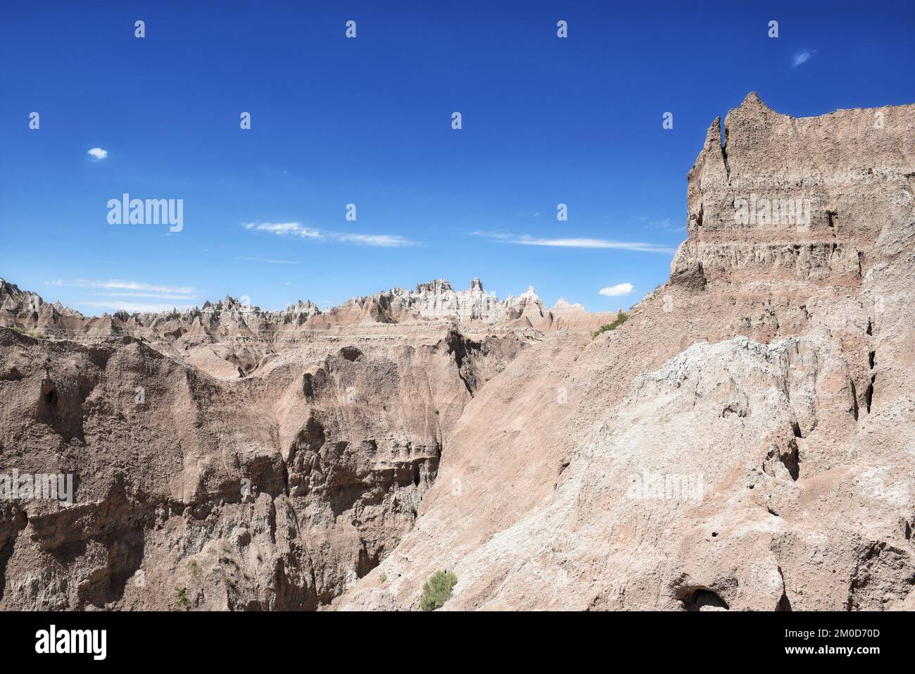 Paesaggio arido del Badlands National Park nel South Dakota. Foto Stock