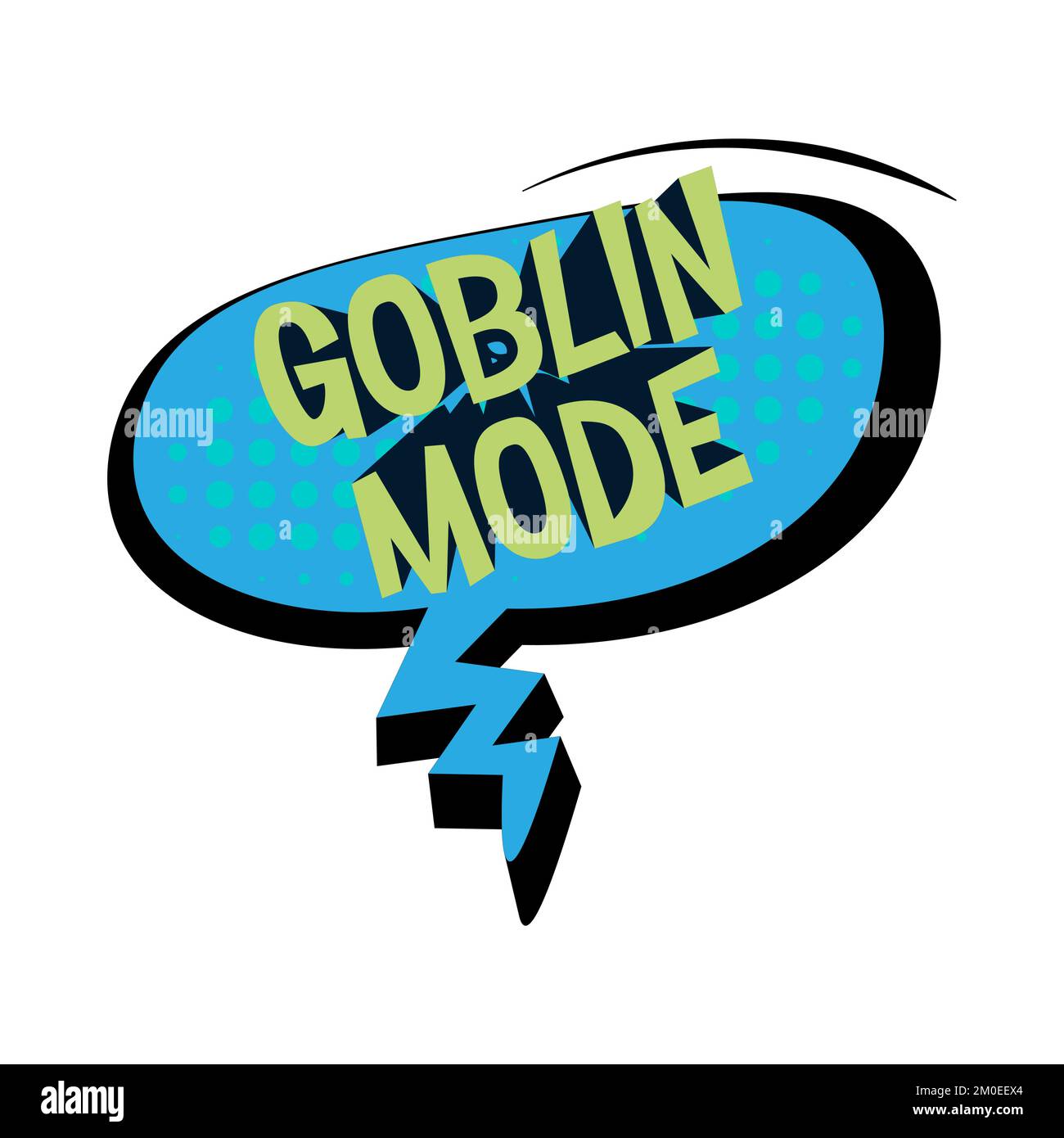 Illustrazione del vettore halftone 3D comic mode Goblin. Illustrazione Vettoriale