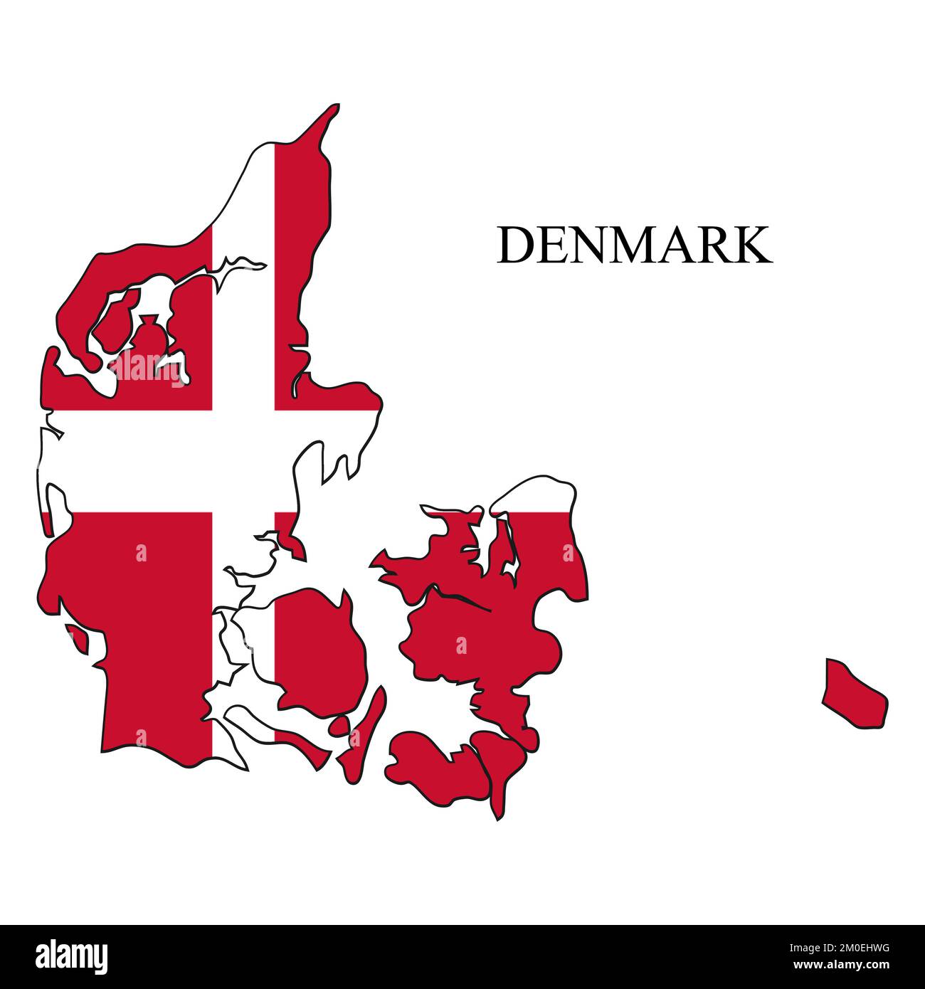 Illustrazione del vettore cartografico della Danimarca. Economia globale. Paese famoso. Nord Europa. Europa. Regione scandinava. Illustrazione Vettoriale