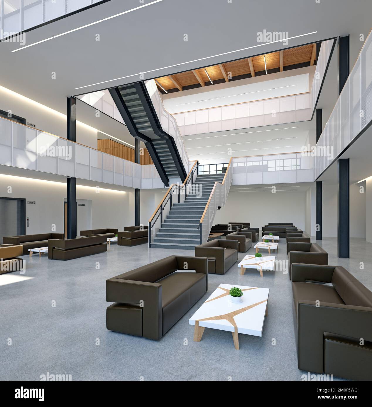 interni della lobby moderni. concetto di rendering 3d Foto Stock