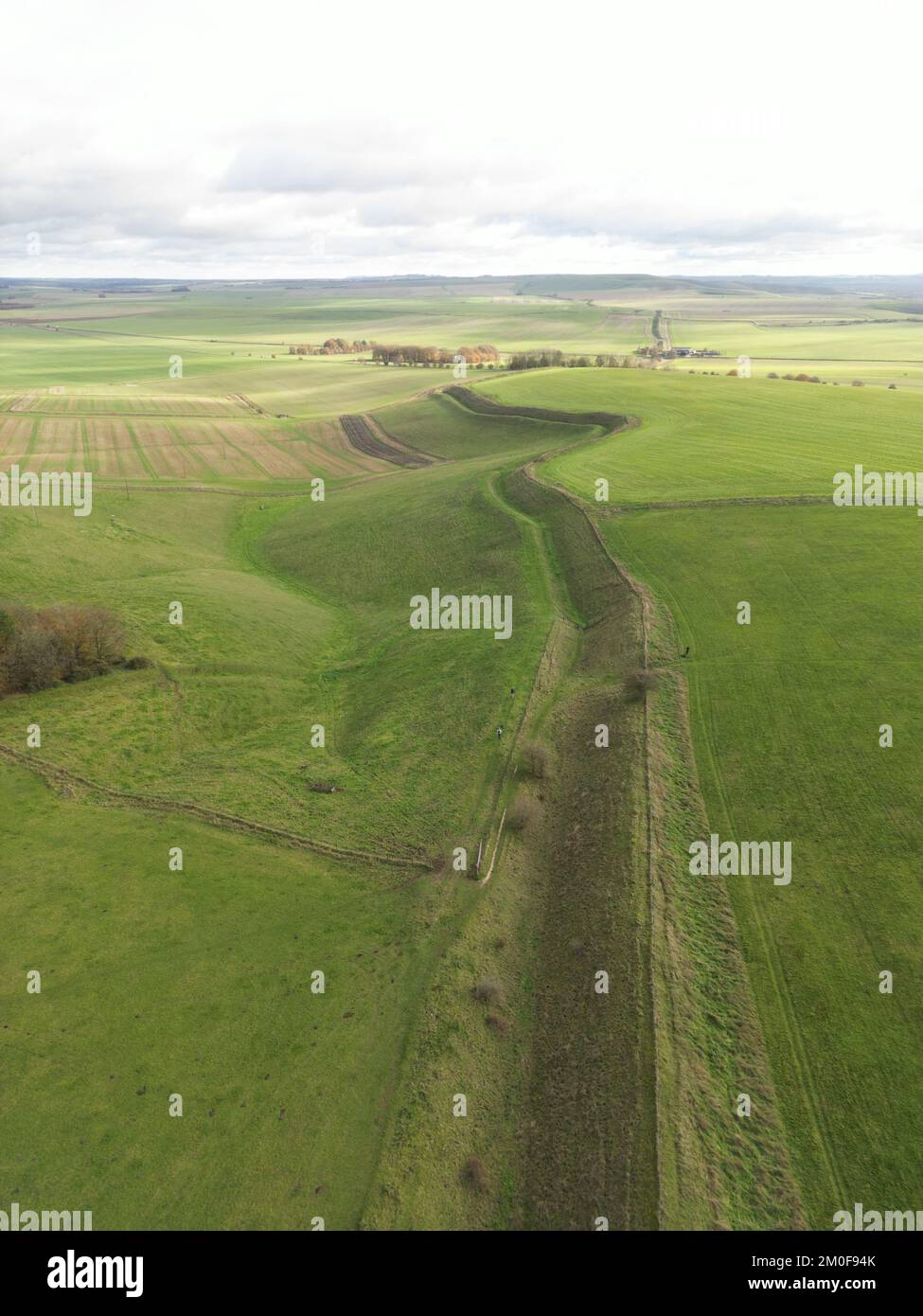 Wansdyke antico difensivo lineare di terra costa per la difesa costa rimane in Wiltshire, il sud-ovest dell'Inghilterra UK Foto Stock