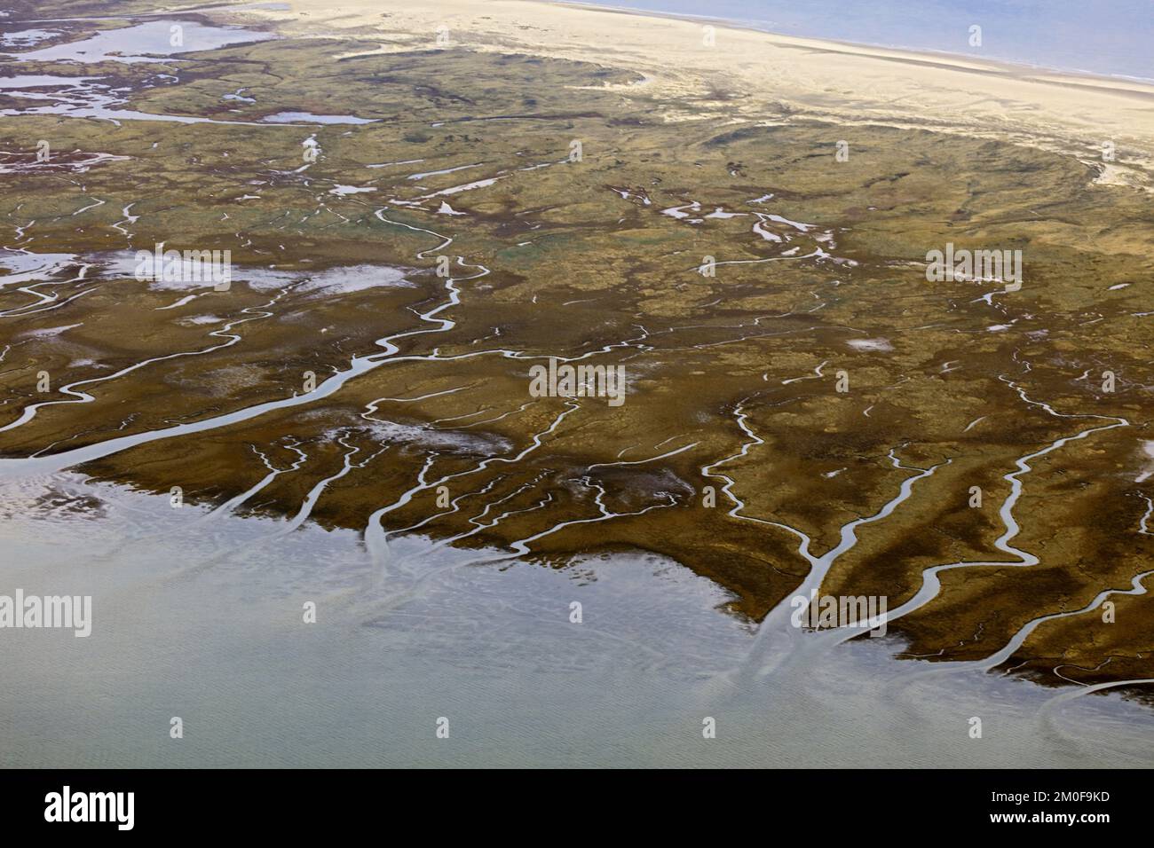 marsh on Wangerooge, 28.10.2022, fotografia aerea, Germania, bassa Sassonia, Frisia, Wangerooge Foto Stock