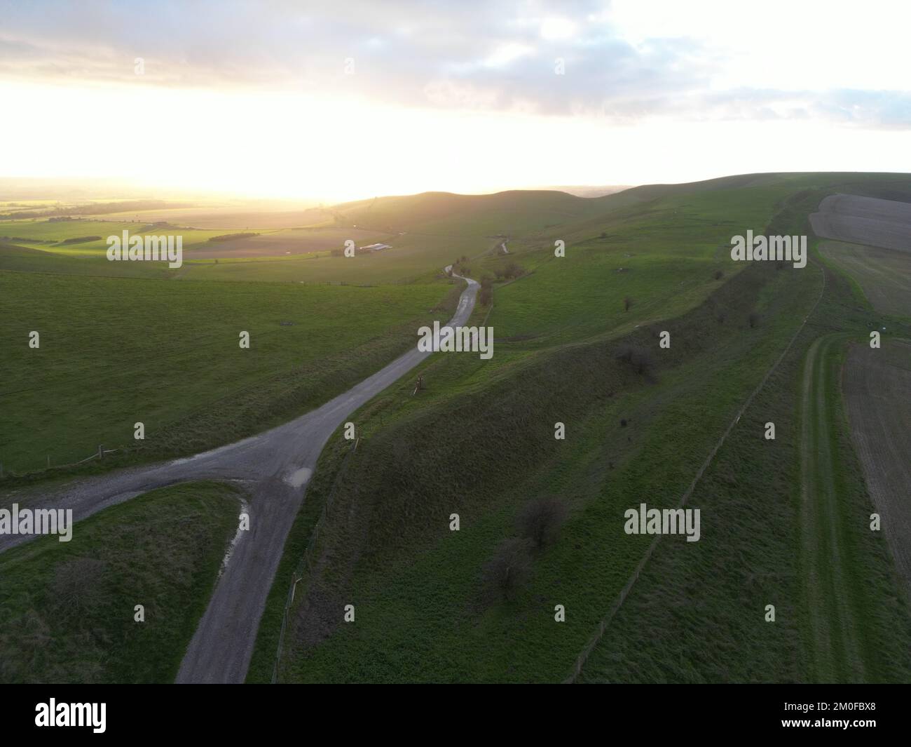 Wansdyke antico difensivo lineare di terra costa per la difesa costa rimane in Wiltshire, il sud-ovest dell'Inghilterra UK Foto Stock