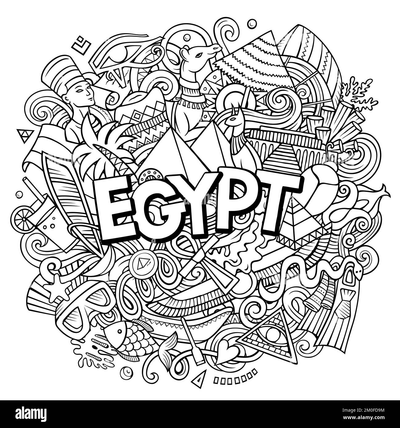Egitto fumetto illustrazione. Design divertente Illustrazione Vettoriale