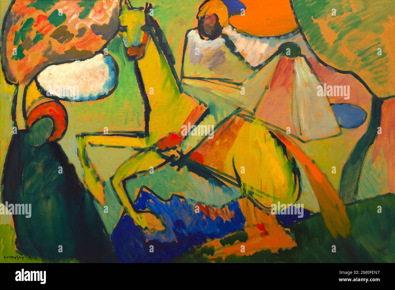 Sketch, Wassily Kandinsky, 1909, Berlin Neue Nationalgalerie, Berlino, Germania, Europa Foto Stock