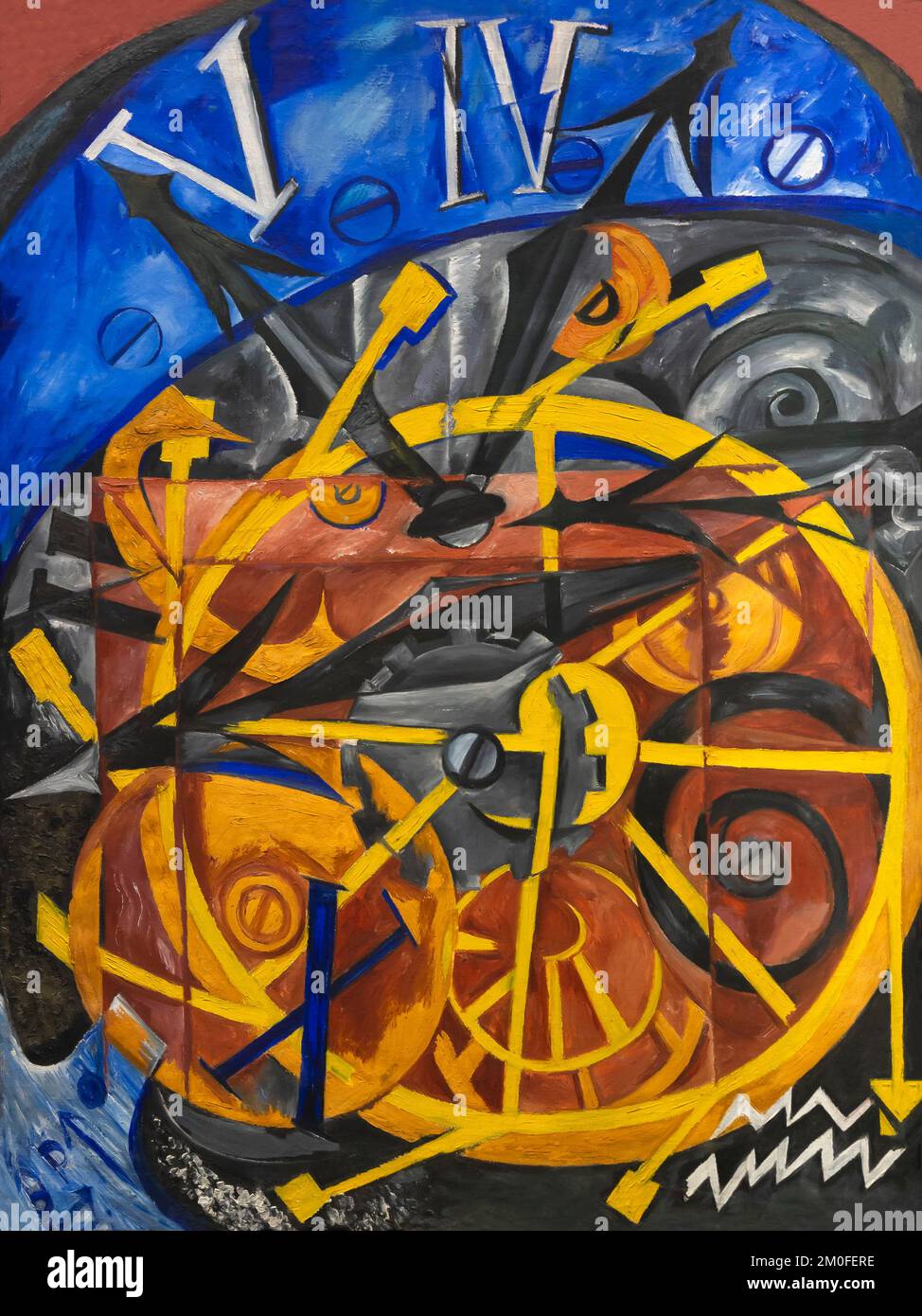 The Clock, Natalia Gontscharowa, 1910, Berlin Neue Nationalgalerie, Berlino, Germania, Europa Foto Stock