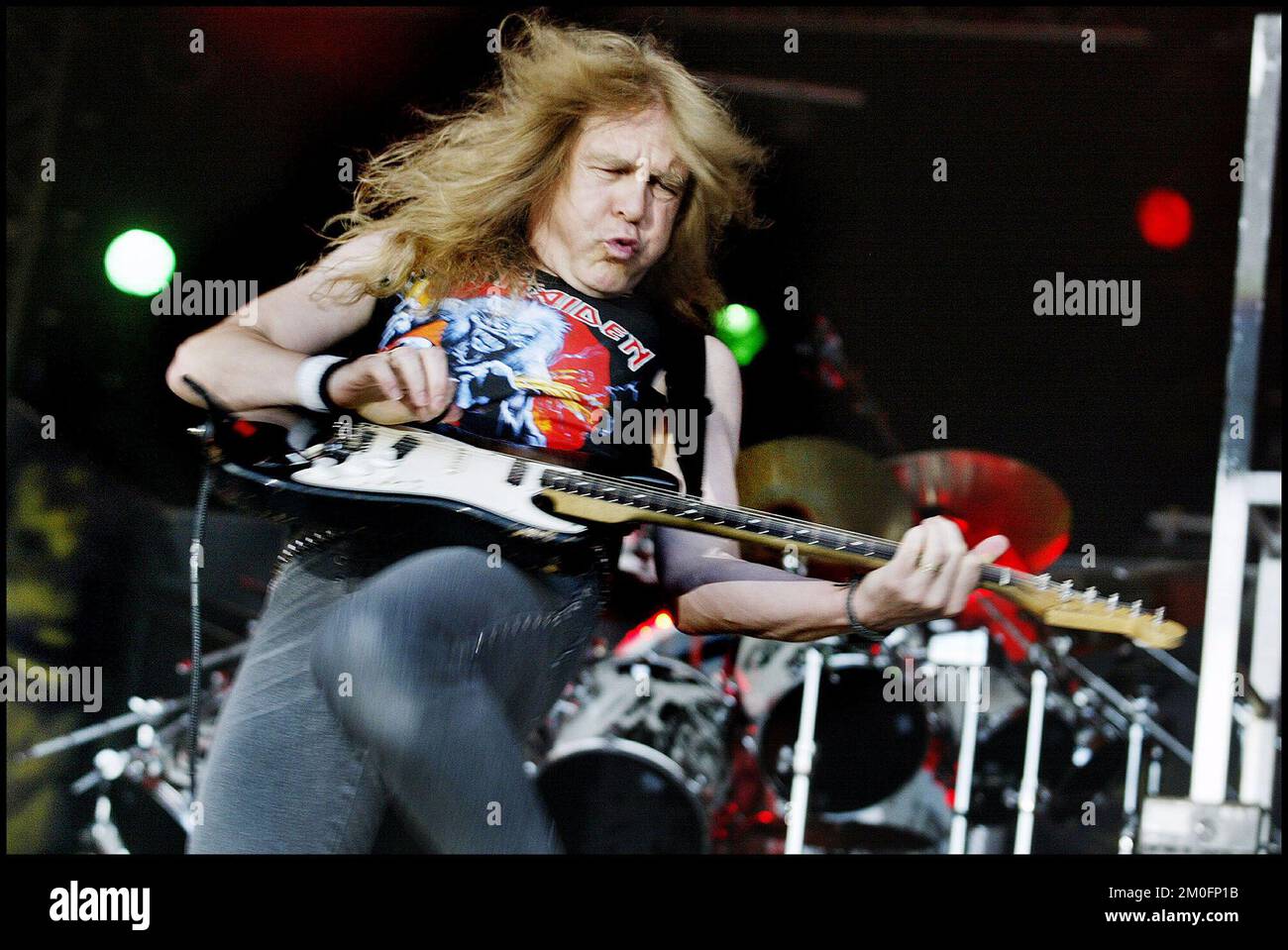 PA PHOTOS / POLFOTO - UK USE ONLY : Iron Maiden al Roskilde Festival 2003. Foto Stock